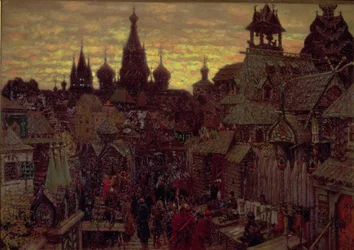Moscou au XVIIe siècle, une rue de Kitay Gorod, 1900